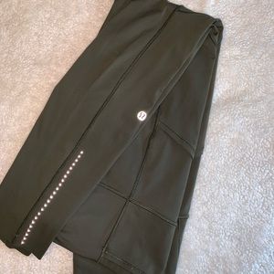 Lululemon fast and free olive green leggings